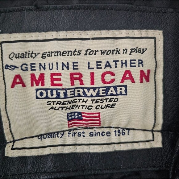 100% Leather Live to Ride American Eagle Biker Jacket Sz XL Leather Vintage Moto - Picture 12 of 16